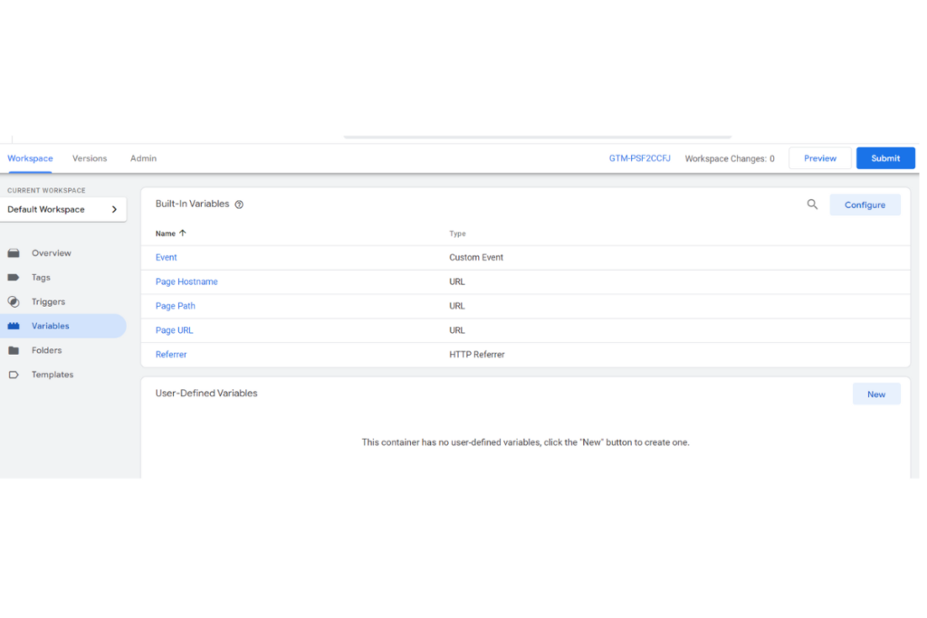 Variables in Google Tag Manager